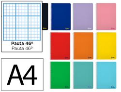 Cuaderno espiral liderpapel A4 smart tapa blanda 80h 75gr rayado nş46 colores surtidos