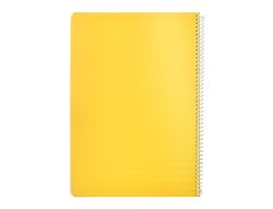 Cuaderno espiral liderpapel A4 pautaguia tapa plastico 80h 90gr cuadro pautado 3mm con margen color amarillo