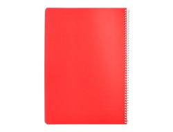 Cuaderno espiral liderpapel A4 pautaguia tapa plastico 80h 90gr cuadro pautado 3mm con margen color rojo