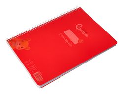 Cuaderno espiral liderpapel A4 pautaguia tapa plastico 80h 90gr cuadro pautado 3mm con margen color rojo