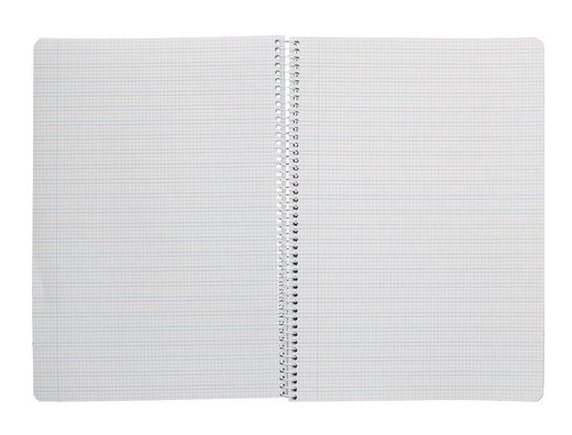 Cuaderno espiral liderpapel A4 pautaguia tapa plastico 80h 90gr cuadro pautado 3 mm con margen color lila