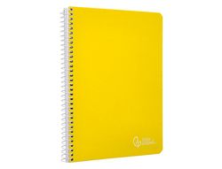 Cuaderno espiral liderpapel A4 witty tapa dura 80h 90gr cuadro 4mm con margen color amarillo