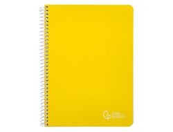 Cuaderno espiral liderpapel A4 witty tapa dura 80h 90gr cuadro 4mm con margen color amarillo