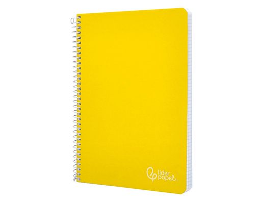 Cuaderno espiral liderpapel A4 witty tapa dura 80h 90gr cuadro 4mm con margen color amarillo