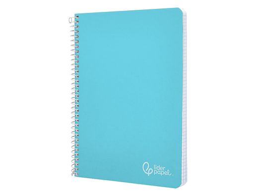 Cuaderno espiral liderpapel A4 witty tapa dura 80h 90gr cuadro 4mm con margen color celeste