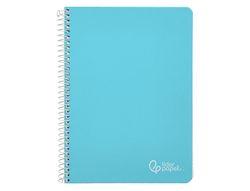 Cuaderno espiral liderpapel A4 witty tapa dura 80h 90gr cuadro 4mm con margen color celeste