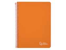 Cuaderno espiral liderpapel A4 witty tapa dura 80h 90gr cuadro 4mm con margen color naranja