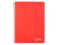 Cuaderno espiral liderpapel A4 witty tapa dura 80h 90gr cuadro 4mm con margen color rojo