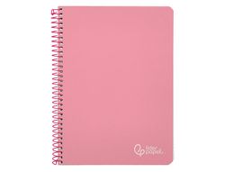 Cuaderno espiral liderpapel A4 witty tapa dura 80h 90gr cuadro 4mm con margen color rosa