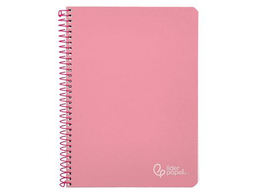 Cuaderno espiral liderpapel A4 witty tapa dura 80h 90gr cuadro 4mm con margen color rosa