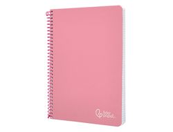 Cuaderno espiral liderpapel A4 witty tapa dura 80h 90gr cuadro 4mm con margen color rosa