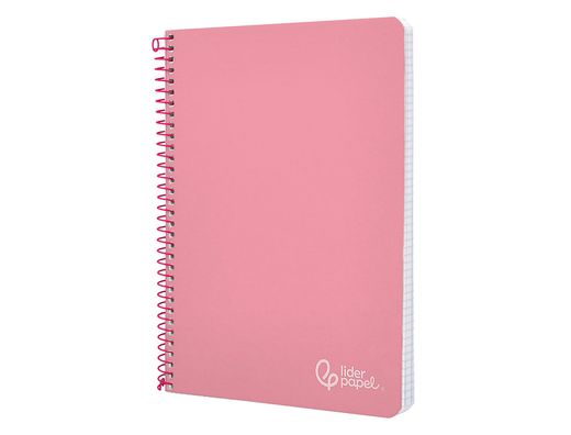Cuaderno espiral liderpapel A4 witty tapa dura 80h 90gr cuadro 4mm con margen color rosa