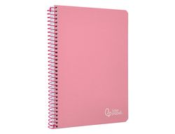 Cuaderno espiral liderpapel A4 witty tapa dura 80h 90gr cuadro 4mm con margen color rosa