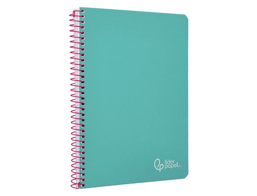 Cuaderno espiral liderpapel A4 witty tapa dura 80h 90gr cuadro 4mm con margen color turquesa