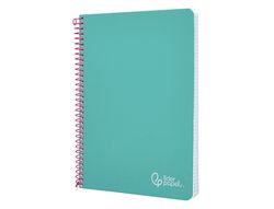 Cuaderno espiral liderpapel A4 witty tapa dura 80h 90gr cuadro 4mm con margen color turquesa