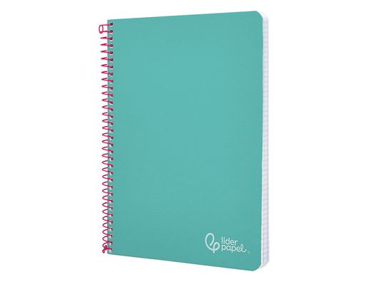 Cuaderno espiral liderpapel A4 witty tapa dura 80h 90gr cuadro 4mm con margen color turquesa