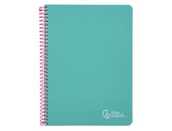 Cuaderno espiral liderpapel A4 witty tapa dura 80h 90gr cuadro 4mm con margen color turquesa