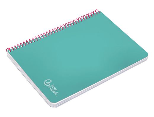 Cuaderno espiral liderpapel A4 witty tapa dura 80h 90gr cuadro 4mm con margen color turquesa