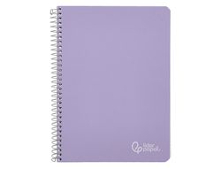 Cuaderno espiral liderpapel A4 witty tapa dura 80h 90gr cuadro 4mm con margen color violeta