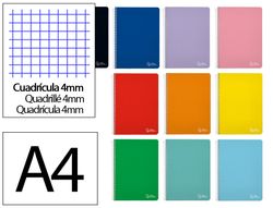 Cuaderno espiral liderpapel A4 witty tapa dura 80h 90gr cuadro 4mm con margen colores surtidos