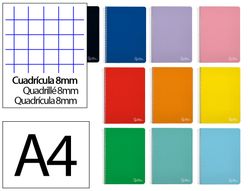 Cuaderno espiral liderpapel A4 witty tapa dura 80h 90gr cuadro 8mm con margen colores surtidos