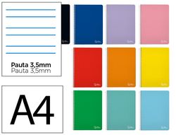 Cuaderno espiral liderpapel A4 witty tapa dura 80h 90gr pauta 3,5mm con margen colores surtidos