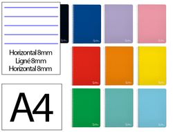 Cuaderno espiral liderpapel A4 witty tapa dura 80h 90gr rayado horizontal 8mm con margen colores surtidos
