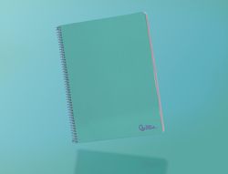 Cuaderno espiral liderpapel A4 smart tapa blanda 80h 75gr cuadro 4mm con margen color turquesa