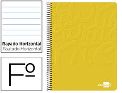 Cuaderno espiral liderpapel folio write tapa blanda 80h 60gr horizontal con margen color amarillo