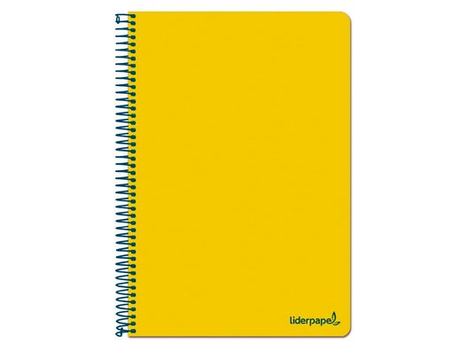 Cuaderno espiral liderpapel folio write tapa blanda 80h 60gr horizontal con margen color amarillo