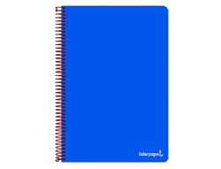 Cuaderno espiral liderpapel folio write tapa blanda 80h 60gr horizontal con margen color azul