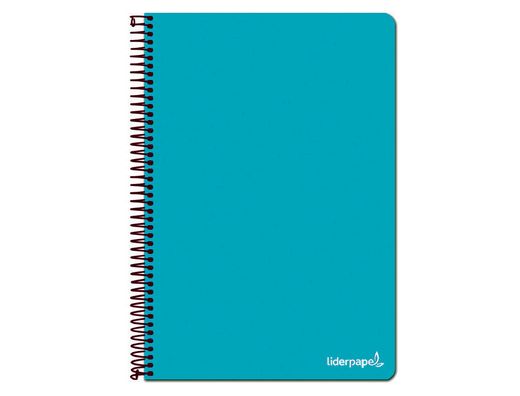 Cuaderno espiral liderpapel folio write tapa blanda 80h 60gr horizontal con margen color turquesa