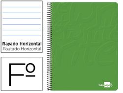 Cuaderno espiral liderpapel folio write tapa blanda 80h 60gr horizontal con margen color verde