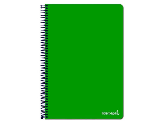 Cuaderno espiral liderpapel folio write tapa blanda 80h 60gr horizontal con margen color verde