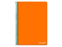 Cuaderno espiral liderpapel folio write tapa blanda 80h 60gr pauta 2,5 mm con margen color naranja