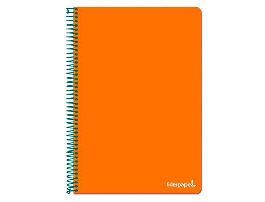Cuaderno espiral liderpapel folio write tapa blanda 80h 60gr pauta 2,5 mm con margen color naranja