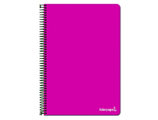 Cuaderno espiral liderpapel folio write tapa blanda 80h 60gr pauta 2,5 mm con margen color rosa