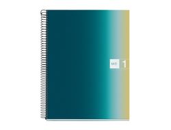 Cuaderno espiral miquelrius din A4 80 hojas 90 gr cuadro 5 mm tapa forrada aurora iceland