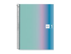 Cuaderno espiral miquelrius din A4 80 hojas 90 gr cuadro 5 mm tapa forrada aurora santorini