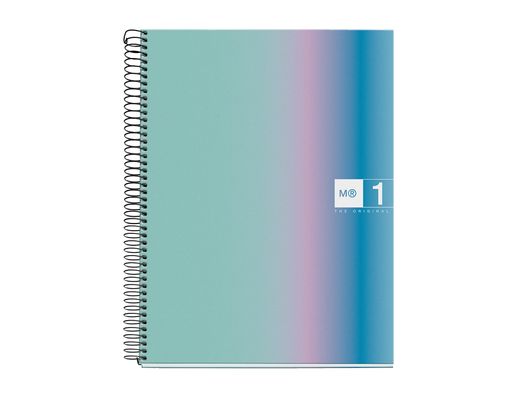 Cuaderno espiral miquelrius din A4 80 hojas 90 gr cuadro 5 mm tapa forrada aurora santorini