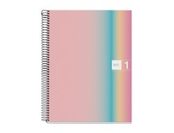 Cuaderno espiral miquelrius din A4 80 hojas 90 gr cuadro 5 mm tapa forrada aurora west