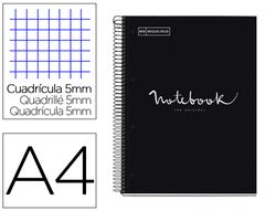 Cuaderno espiral miquelrius notebook 1 emotions tapa forrada din A4 microperforado 80 hojas 90g/m2 cuadro 5 mm