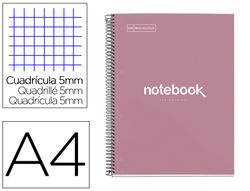 Cuaderno espiral miquelrius notebook emotions rose dust tapa forrada din A4 microperforado 80 hojas 90