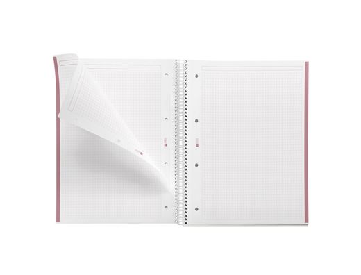 Cuaderno espiral miquelrius notebook emotions rose dust tapa forrada din A4 microperforado 80 hojas 90