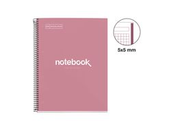Cuaderno espiral miquelrius notebook emotions rose dust tapa forrada din A4 microperforado 80 hojas 90