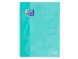 Cuaderno espiral oxford ebook 1 school touch te din a4+ 80 hojas cuadro 5 mm con margen mint pastel