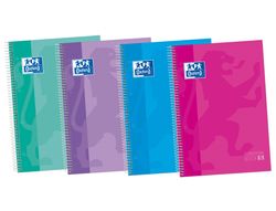 Cuaderno espiral oxford ebook 5 tapa extradura din a4+ 120 hojas cuadro 5 mm con margen tendencia 50% hojas gratis