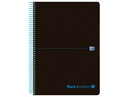 Cuaderno Espiral Oxford Ebook 8 Tapa Plastico Din A4+ 160 H Cuadricula 5 mm Black'N Colors Turquesa