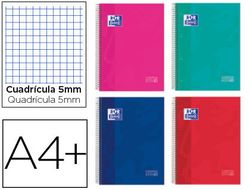 Cuaderno espiral oxford europeanbook 10 school classic tapa extradura din a4+ 150 hojas cuadro 5 mm con