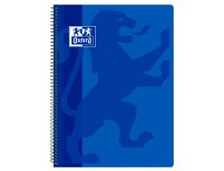 Cuaderno espiral oxford school classic tapa polipropileno folio 80 hojas cuadro 4 mm con margen azul